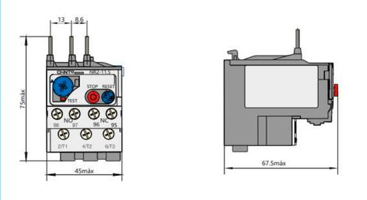 Relé Térmico CHINT NR2-25 12–18A para Contactor NC1-18A – Código 05010180CH