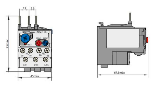Relé Térmico CHINT NR2-25 17–25A para Contactor NC1-25A – Código 05010250CH