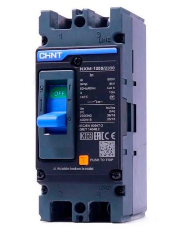 Interruptor MCCB CHINT NXM-125S 2P 125A 25kA Fijo – Código 0721222012CH