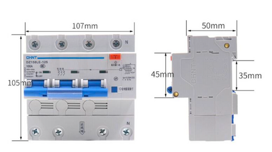 Interruptor Diferencial CHINT DZ158LE 4P 100A 30mA 6kA – Código 070251003CH