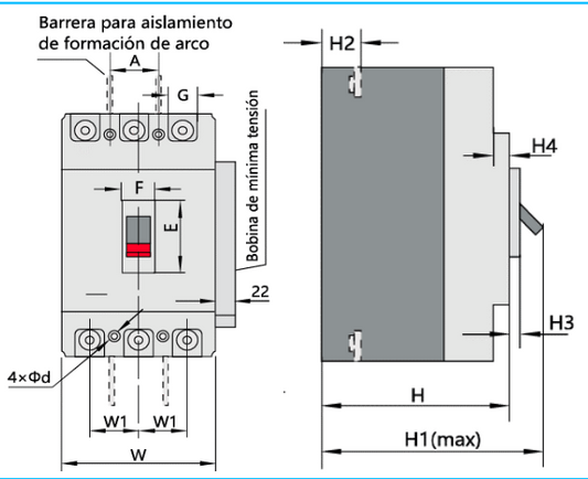 Interruptor Automático MCCB CHINT NM1-63S 3P 16A 15kA Fijo – Código 072131216CH