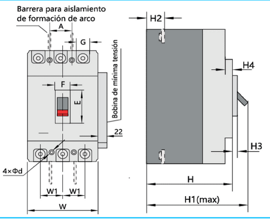 Interruptor Automático MCCB CHINT NM1-63S 3P 25A 15kA Fijo – Código 072131225CH