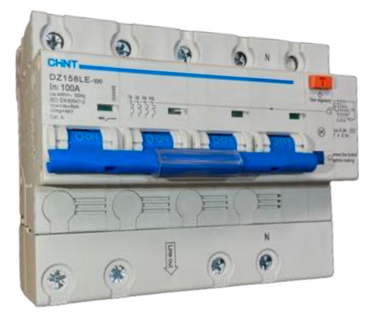 Interruptor Diferencial CHINT DZ158LE 4P 100A 300mA 6kA – Código 070251030CH