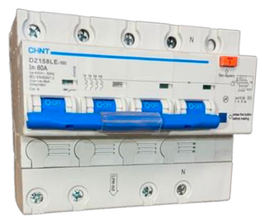 Interruptor Diferencial CHINT DZ158LE 4P 80A 300mA 6kA – Código 070258030CH