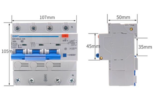 Interruptor Diferencial CHINT DZ158LE 4P 80A 300mA 6kA – Código 070258030CH