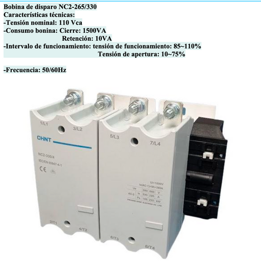 Bobina CHINT FI-110 110 V AC para Contactor NC2-265 / NC2-330 – Código 030884330CH