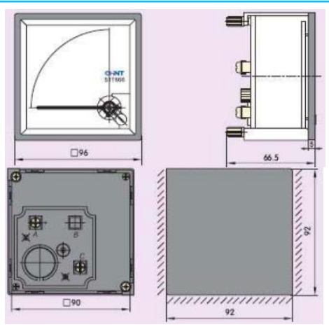 Frecuencímetro Analógico CHINT NP96-HZ-220V 45-55 Hz 220 V AC – Código 27023220CH