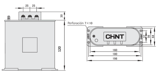 Condensador Trifásico CHINT BZMJ 7,5 kVAR 400 V 50 Hz Tipo Caja – Código 150307540CH