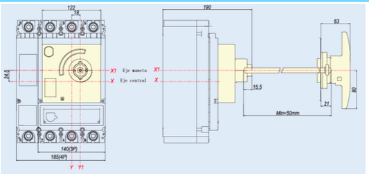 Mando Rotativo CHINT NM8N-400/IP50 con Bloqueo – Código 072204123CH