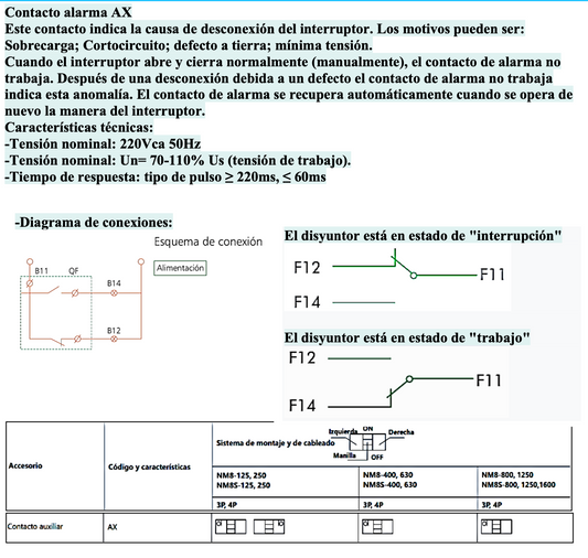 Contacto Auxiliar CHINT AX para NM8N / NM8 – Código 072200101CH