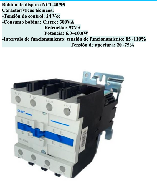 Bobina CHINT 24 V DC para Contactor NC1-40/50/65/80/95 – Código 030882095CH