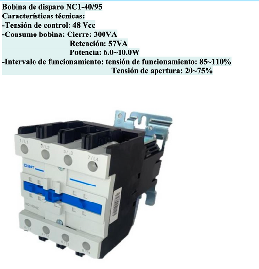 Bobina CHINT 48 V DC para Contactor NC1-40/50/65/80/95 – Código 030883095CH