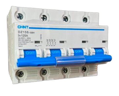Interruptor Termomagnético MCCB CHINT DZ158-125 4P 125A 10kA – Código 070114125CH