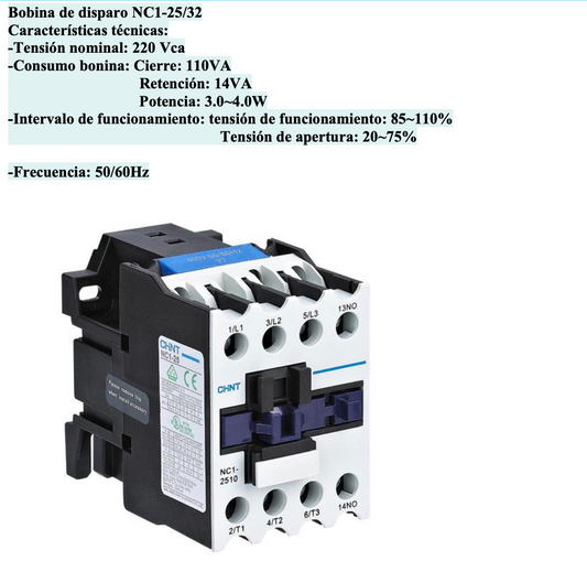 Bobina CHINT 220 V AC para Contactor NC1-25/32 – Código 030880032CH