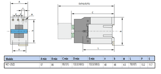 Contactor CHINT NC1-2504Z 25A 4P 11 kW Bobina 24 VDC – Código 03010269100CH