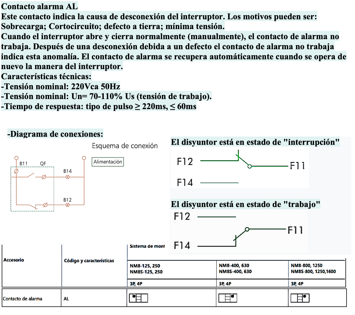 Contacto de Alarma CHINT AL para Interruptores NM8N / NM8 – Código 072200201CH
