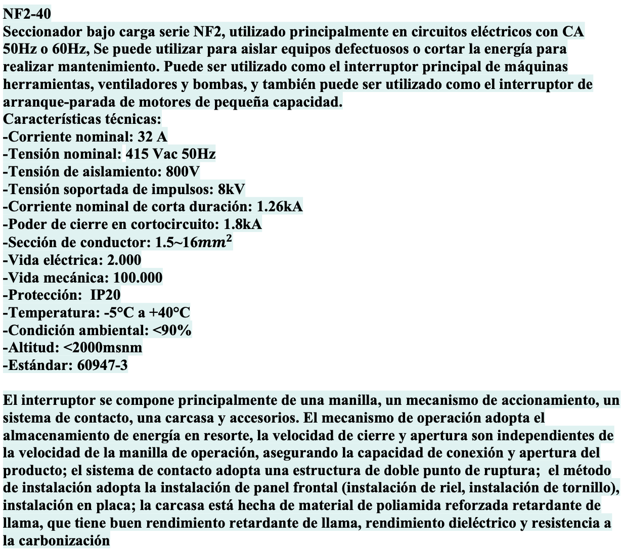 Seccionador a Panel CHINT NF2-32/3DORY 3P 32A 415V AC-23A Manilla Roja/Amarilla – Código 170232032CH