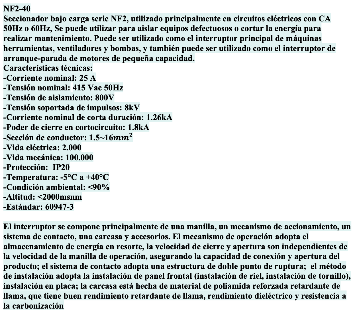 Seccionador a Panel CHINT NF2-25/3DORY 25A 3 Polos – Manilla Roja/Amarilla AC-23A 415V – Código 170232025CH