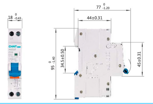 Automático CHINT NB2LE 1P+N 20A Curva B 6kA con Diferencial 300mA Tipo A – Código 0712012030CH