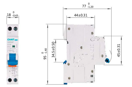 Automático CHINT NB2LE 1P+N 32A Curva B 6kA con Diferencial 300mA Tipo A – Código 0712013230CH