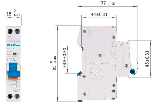 Automático CHINT NB2LE 1P+N 10A Curva C 6kA con Diferencial 300mA Tipo A – Código 0712111030CH