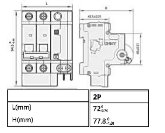 Interruptor RCBO CHINT NXBLE-63 2P 25A Curva C 30mA 6kA – Código 0702422503CH