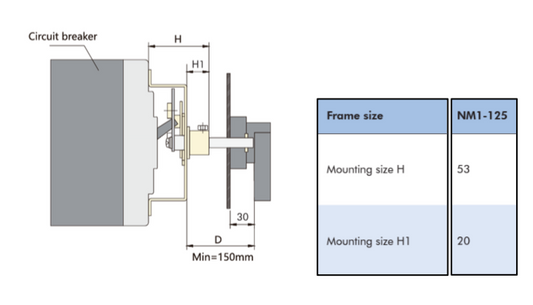 Mando Rotativo Prolongado CHINT para NM1-125 3P – Código 072103212CH