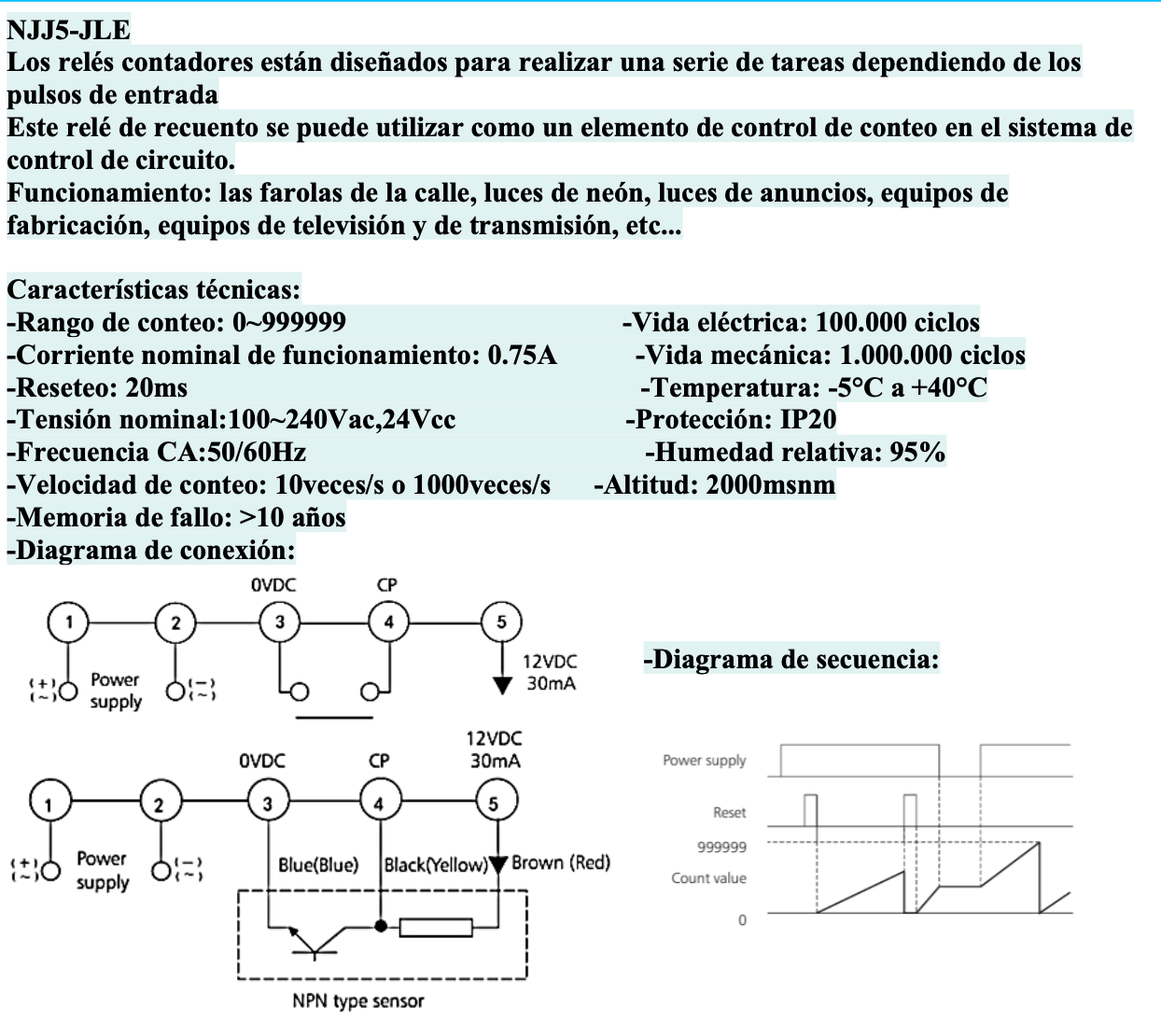 Contador Digital CHINT NJJ5-JLE 6 Dígitos 110–240 Vac 56×42 mm – Código 2714004CH