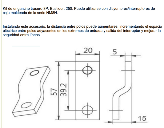 Terminales Extendidos CHINT FCP22-M8 para NM8N-250 3P – Código 0722053025CH