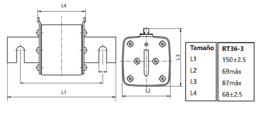 Fusible NH3 CHINT RT36-3 500A gG/gL 690 V 50 kA – Código 21013500CH