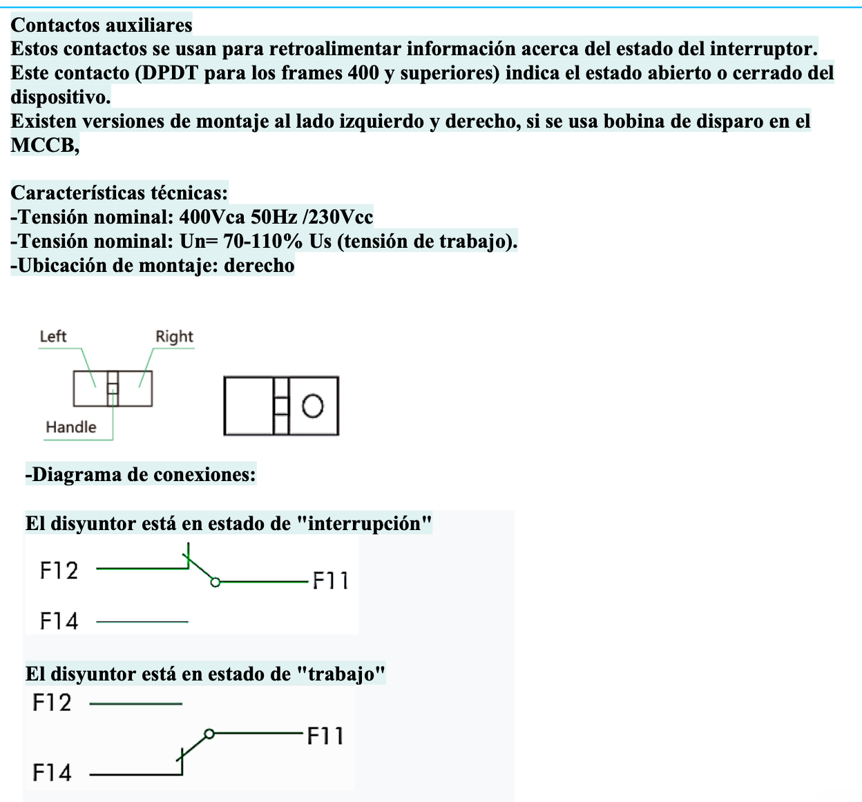 Contact auxiliar CHINT NM1-1250 2CO Derecho – Código 0721001126CH