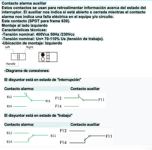 Contacto auxiliar + contacto de alarma CHINT NM1-630 AL/AX – Código 0721002063CH
