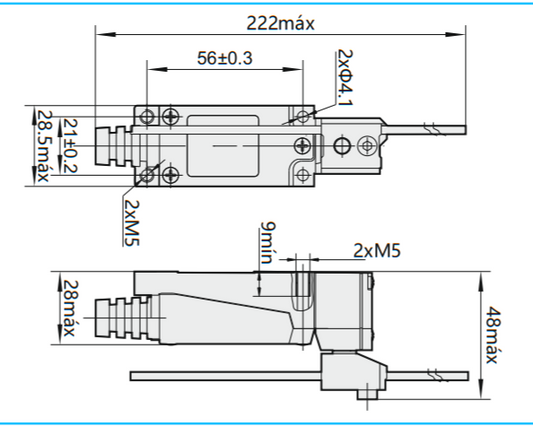 Final de Carrera CHINT YBLX-ME/8107 Varilla Metálica Rígida IP52 – Código 57012911CH
