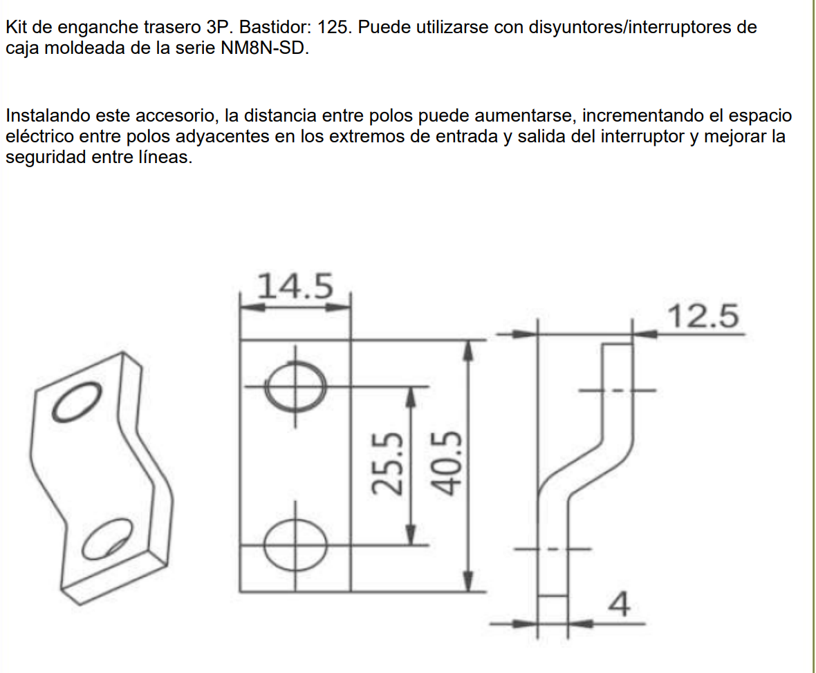 Terminales Extendidos CHINT para NM8N 125 3P FCP21-M8 – Código 0722053012CH