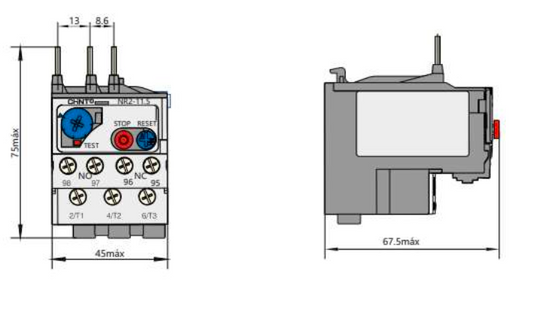Relé Térmico CHINT NR2-25 1,6-2,5A para Contactor NC1-9A – Código 05010025CH