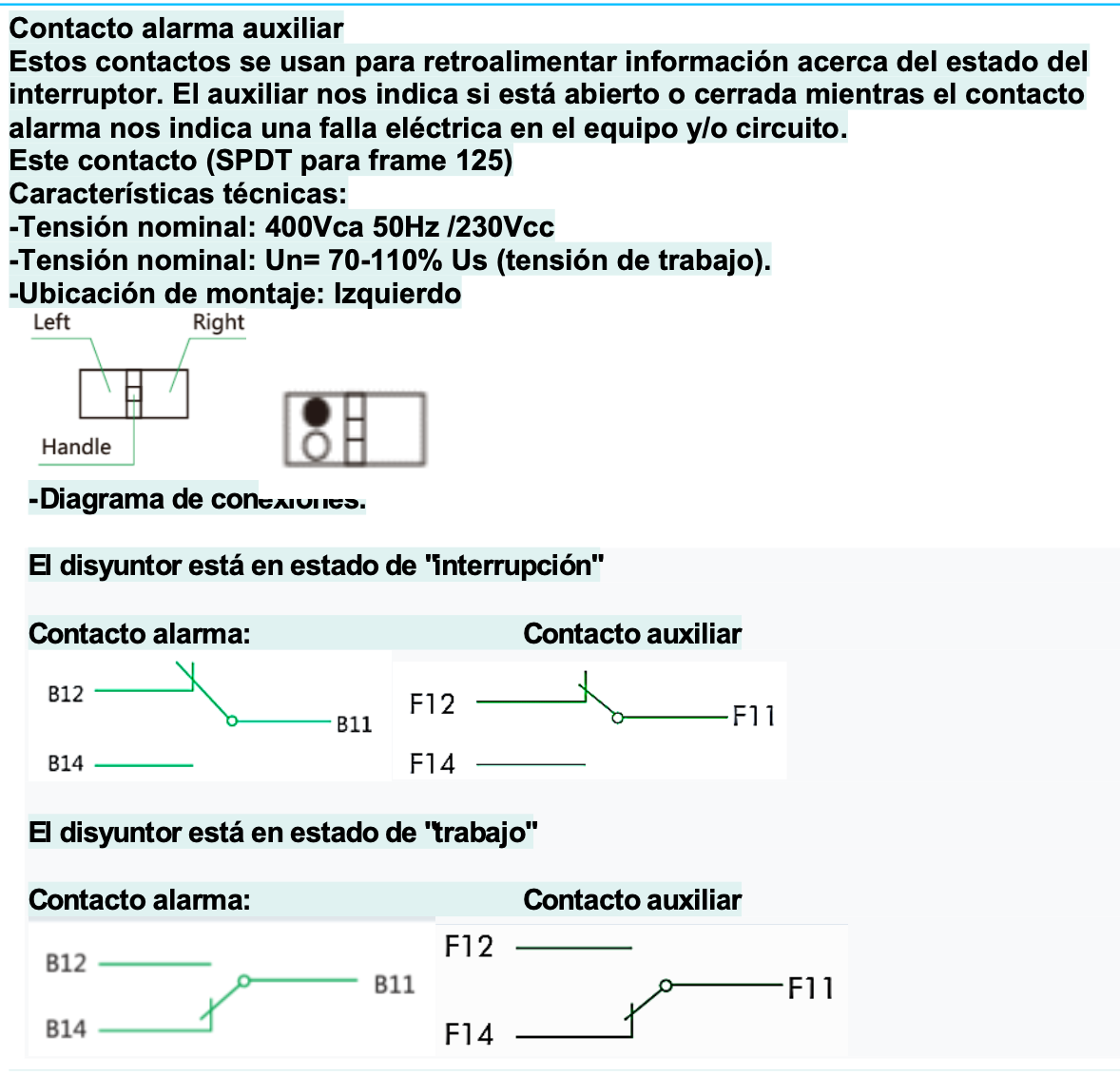 Contacto Auxiliar + Alarma CHINT NM1-125 Lado Izquierdo AX/AL-L – Código 0721002012CH