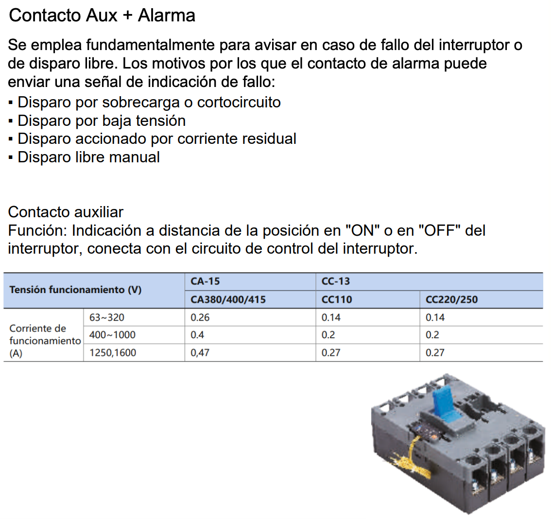 Contacto Auxiliar + Alarma CHINT AX/AL-M2 L para NXM(LE)-160 Lado Izquierdo – Código 072120322CH
