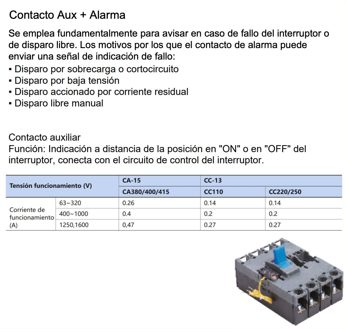 Contacto Auxiliar + Alarma CHINT AX/AL-M3 L para NXM(LE)-320(250) Lado Izquierdo – Código 072120332CH