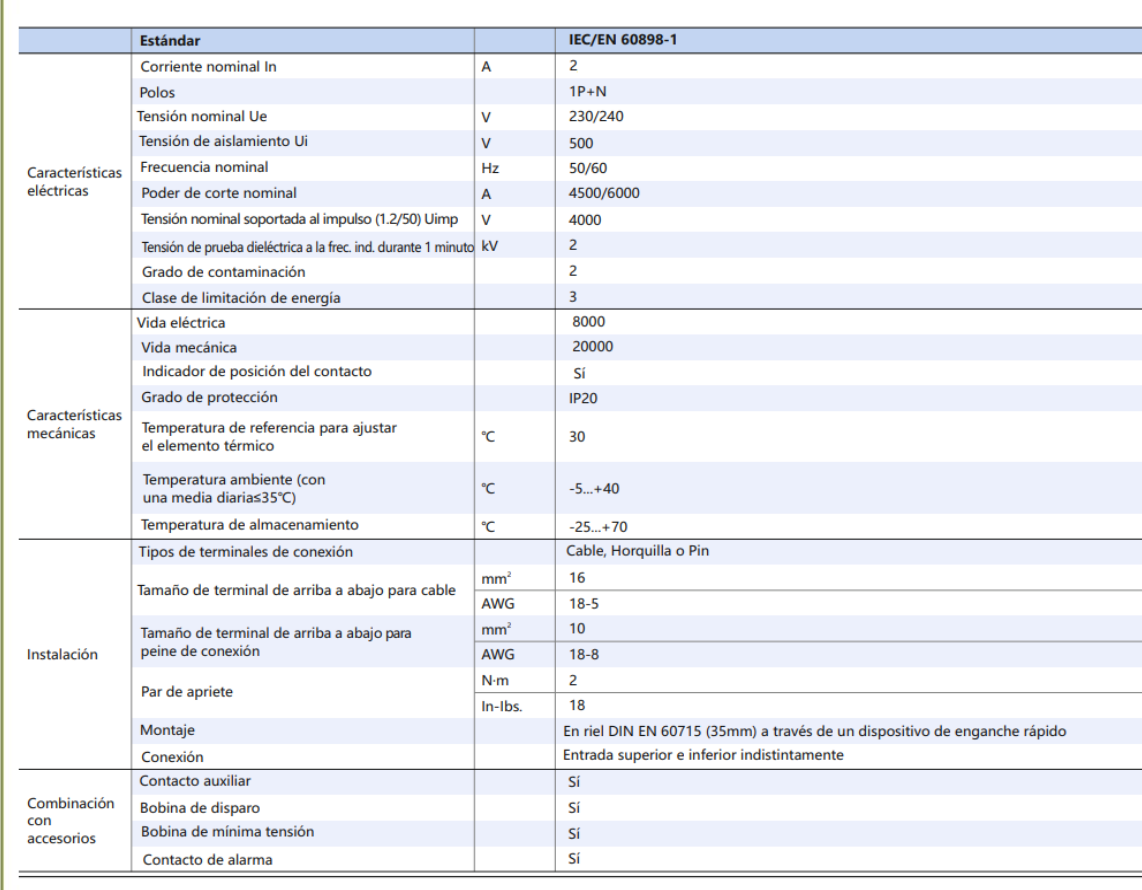 Interruptor Termomagnético CHINT NBH8-40H 1P+N 2A 6kA Curva C – Código 070111002CH