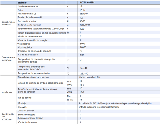 Interruptor Termomagnético CHINT NBH8-40H 1P+N 16A 6kA Curva C – Código 070111016CH