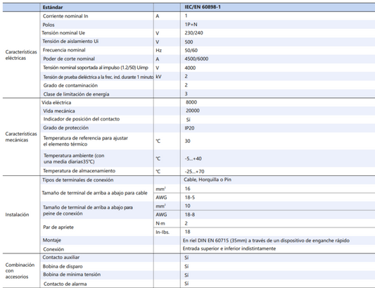 Interruptor Termomagnético CHINT NBH8-40H 1P+N 1A 6kA Curva B – Código 070351101CH