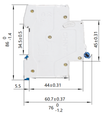 Interruptor Termomagnético CHINT NBH8-40H 1P+N 1A 6kA Curva B – Código 070351101CH