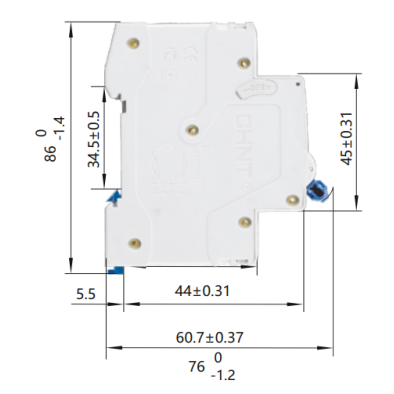 Interruptor Termomagnético CHINT NBH8-40H 1P+N 4A 6kA Curva B – Código 070351104CH