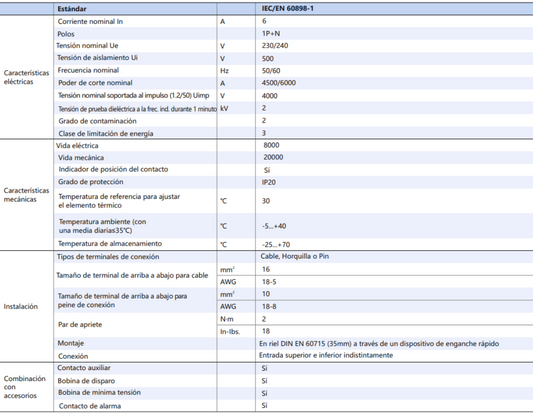 Interruptor Termomagnético CHINT NBH8-40H 1P+N 6A 6kA Curva B – Código 070351106CH