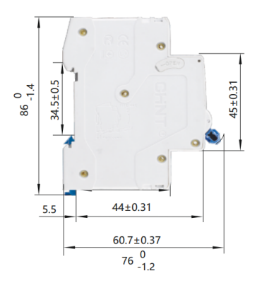 Interruptor Termomagnético CHINT NBH8-40H 1P+N 32A 6kA Curva B – Código 070351132CH