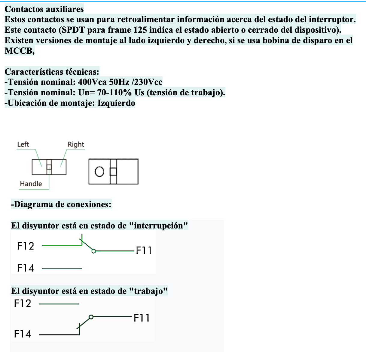 Contacto Auxiliar CHINT NM1-125 1CO Izquierdo – Código 072100112CH