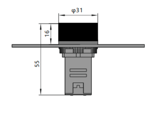 Bocina Zumbador Compacto CHINT ND16-22F/2 Ø22mm 24V AC/DC Negro – Código 2506056CH