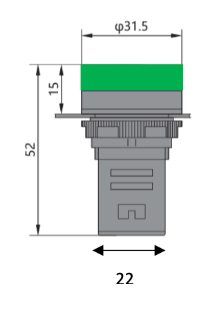Piloto LED Compacto CHINT ND16-22DS/4 Verde 110V AC Ø22mm IP65 – Código 2502023CH