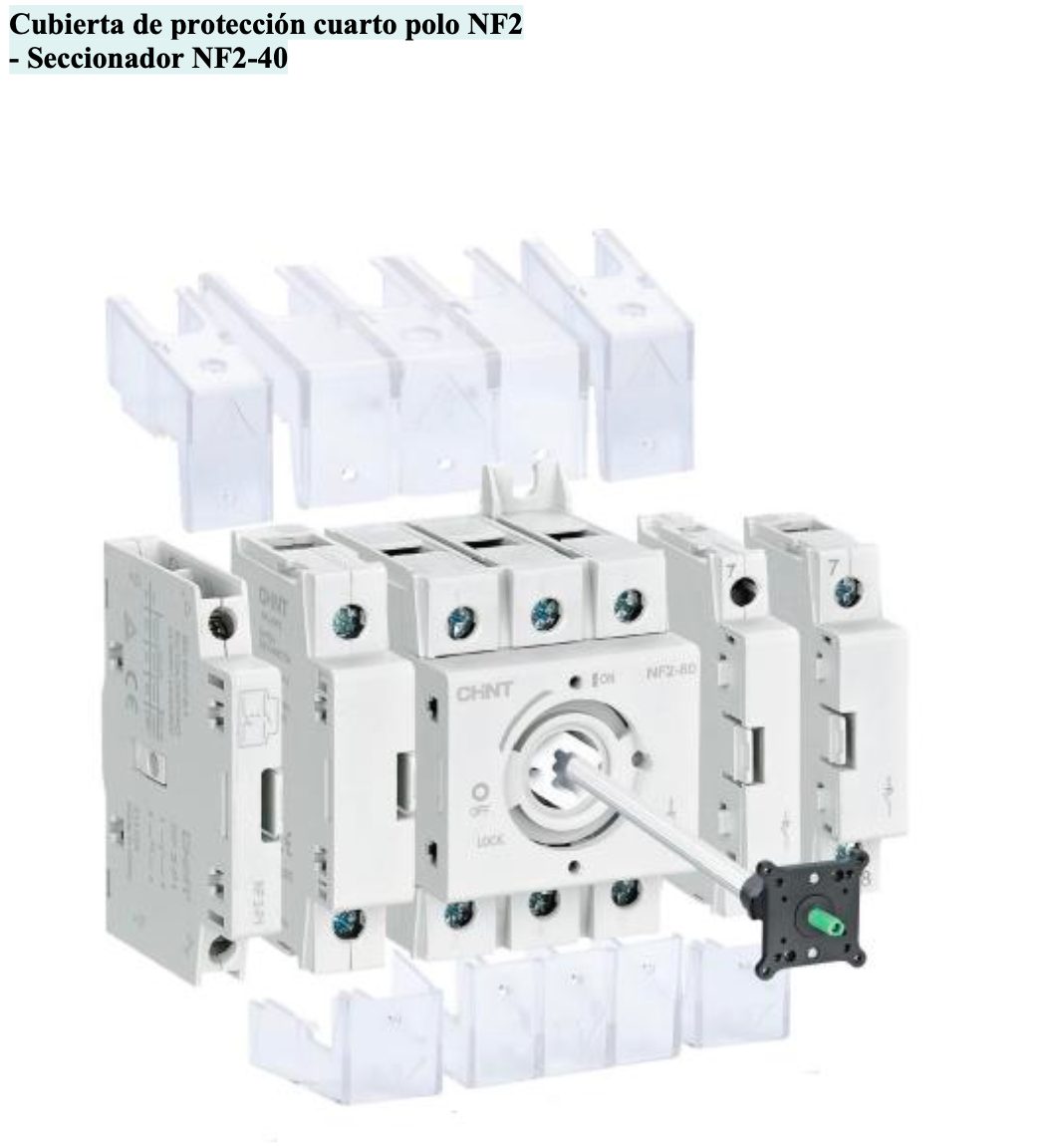 Cubierta de Protección Individual (4to Polo) para Seccionador CHINT NF2 Tamaño 125 – Código 1709286041CH