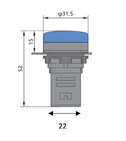 Piloto LED Compacto CHINT ND16-22DS Ø22mm 12V AC/DC Azul – Código 2502038CH